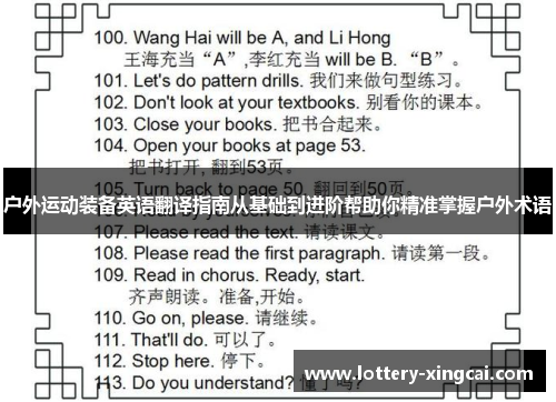 户外运动装备英语翻译指南从基础到进阶帮助你精准掌握户外术语